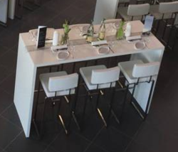 Brückentisch, Stehtisch 180 x 65 x 115 cm, perlweiß mieten oder kaufen